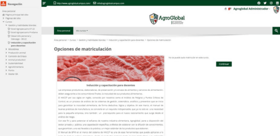 Ejemplo de plataforma Moodle desarrollada y personalizada por WEBDOOR